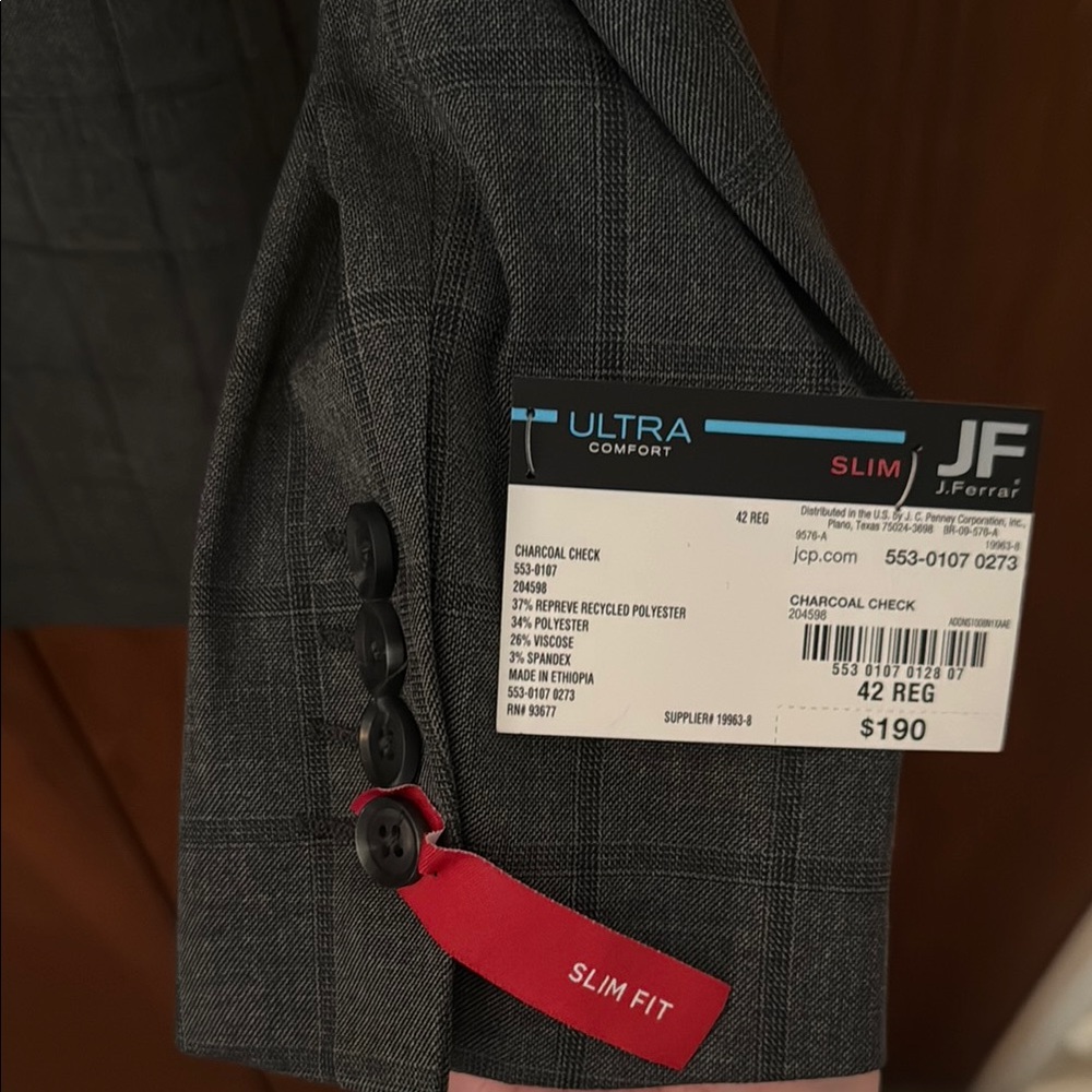 JF J. Ferrar Gray Plaid Blazer - Picture 4 of 5